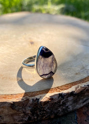 Blue John Sterling Silver Teardrop Ring - Extremely Rare