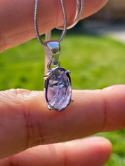 Natural Iolite Lolite Sterling Silver Pendant