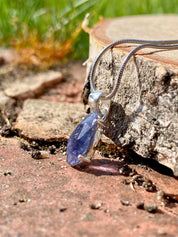 Natural Iolite Lolite Sterling Silver Pendant