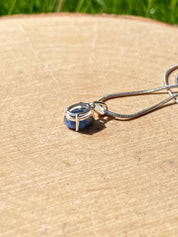 Raw Sapphire and Silver Pendant