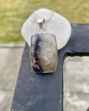 Blue John Sterling Silver Rectangular Pendant