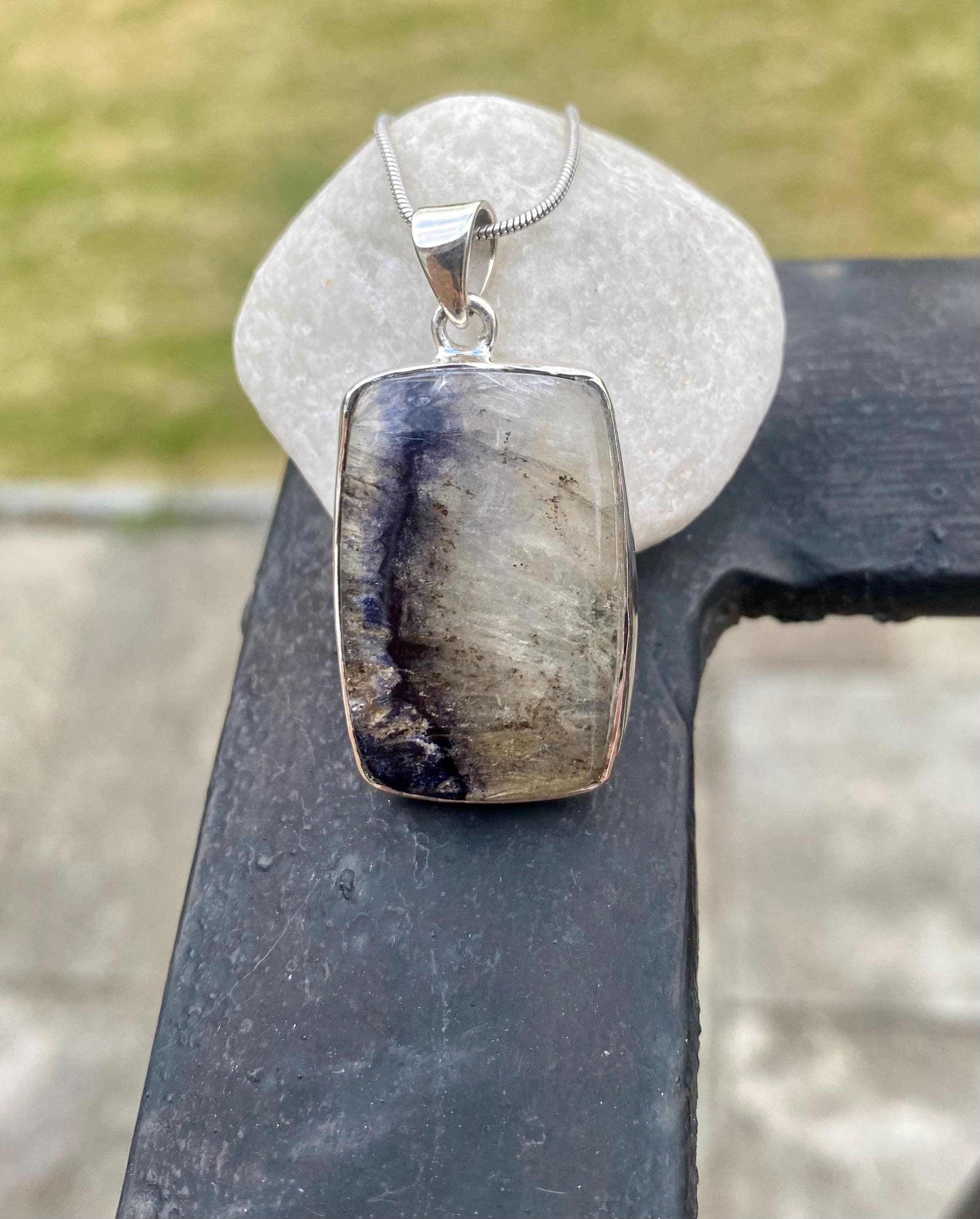 Blue John Sterling Silver Rectangular Pendant