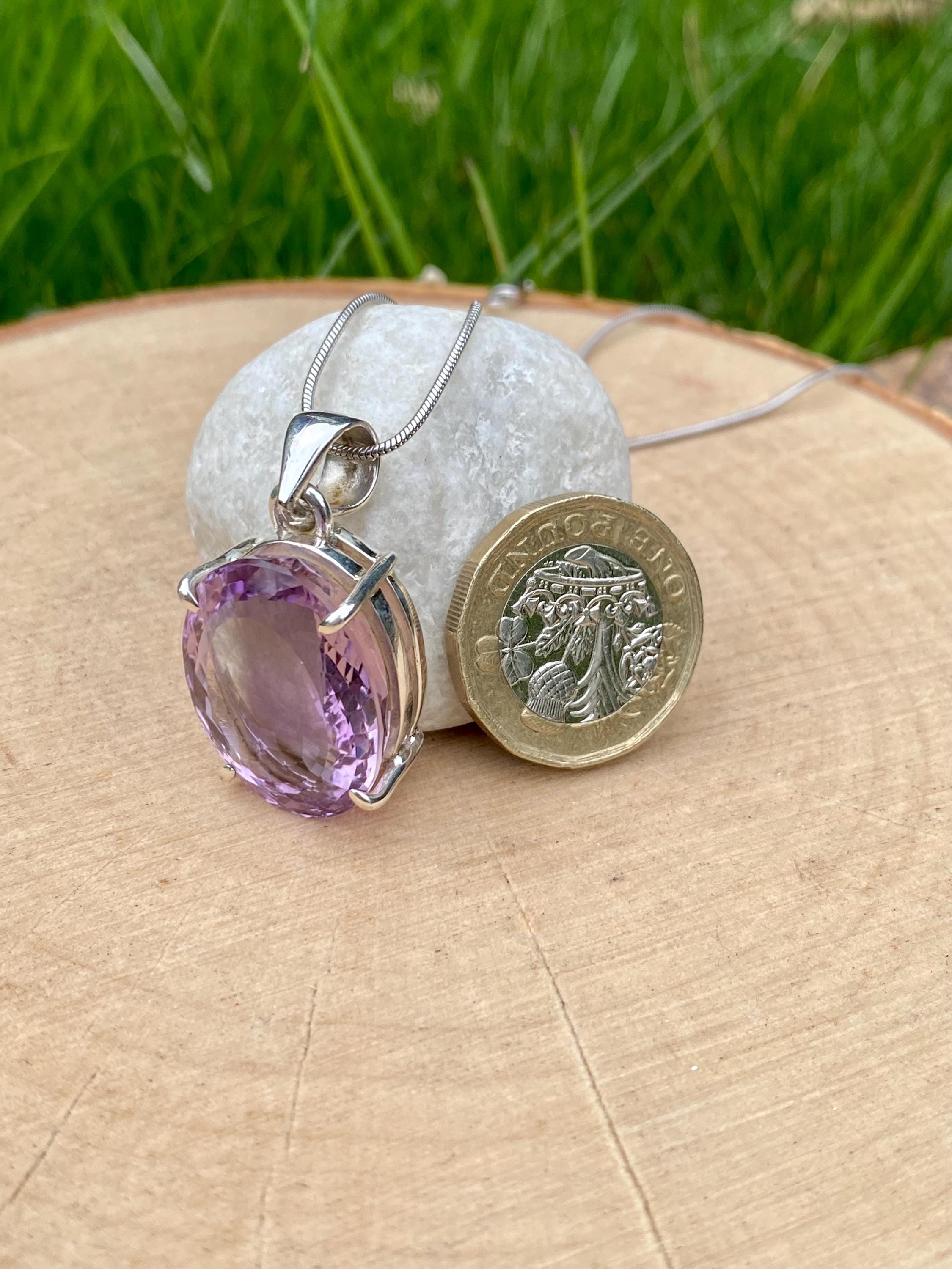 Purple Amethyst Sterling Silver Pendant