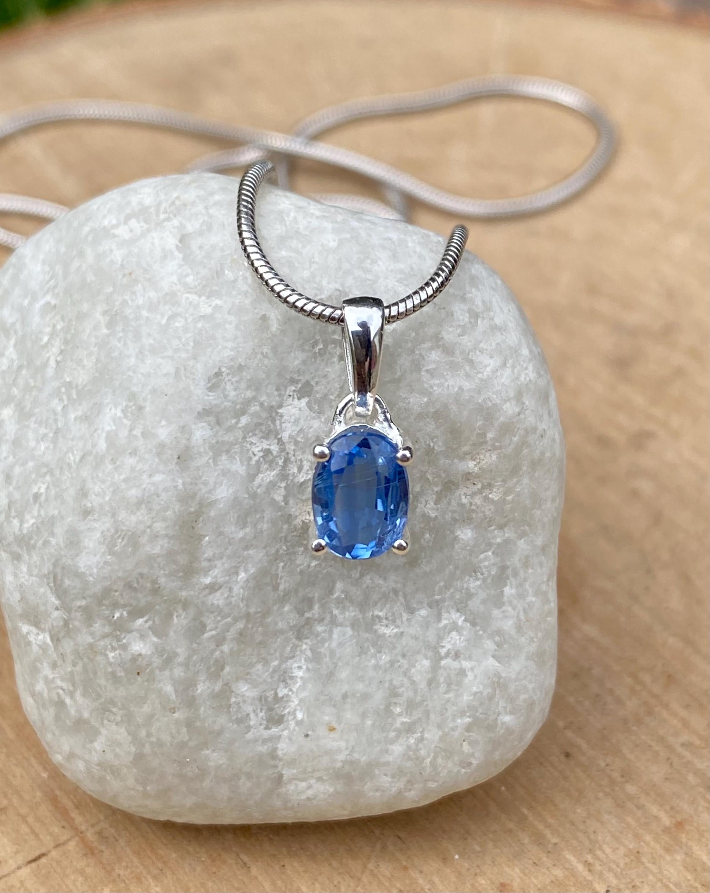 Blue Kyanite Sterling Silver Pendant