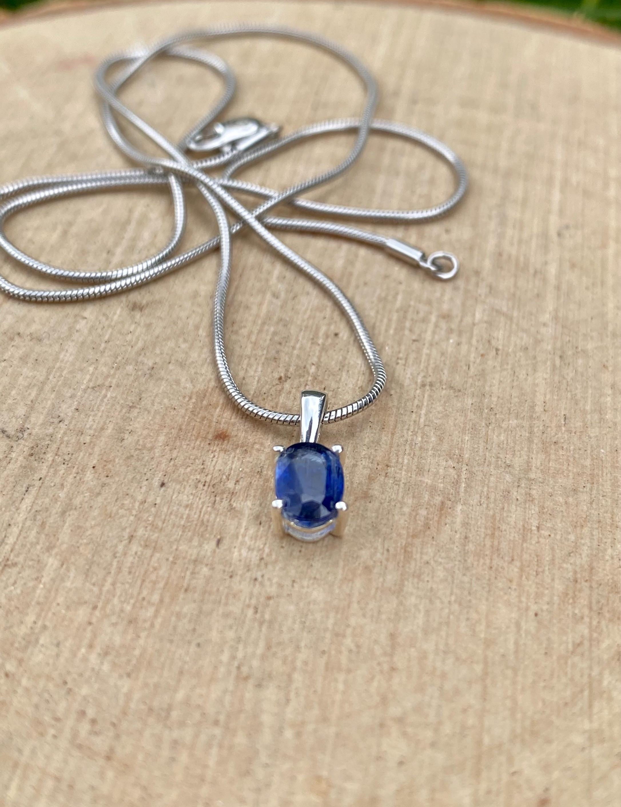 Blue Kyanite Sterling Silver Pendant