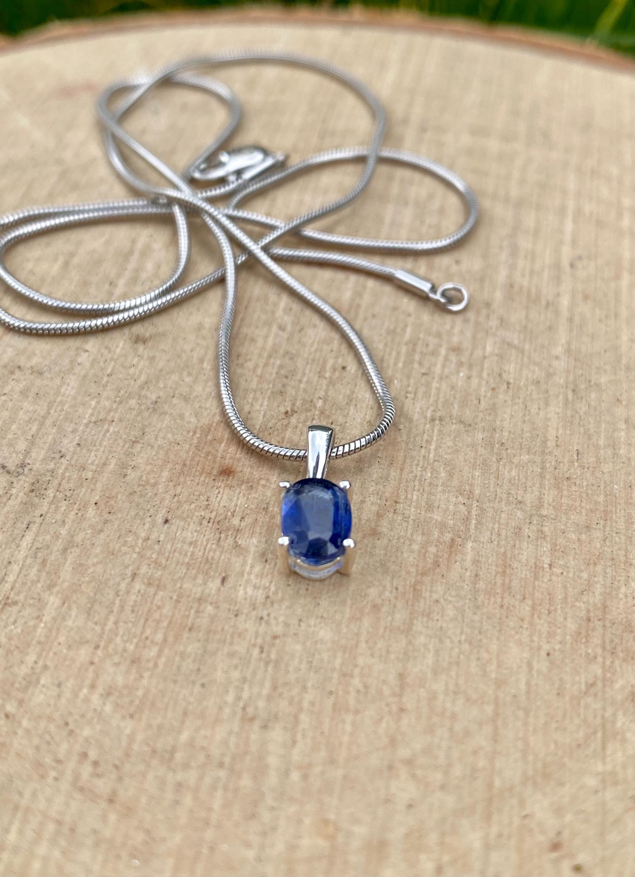 Blue Kyanite Sterling Silver Pendant