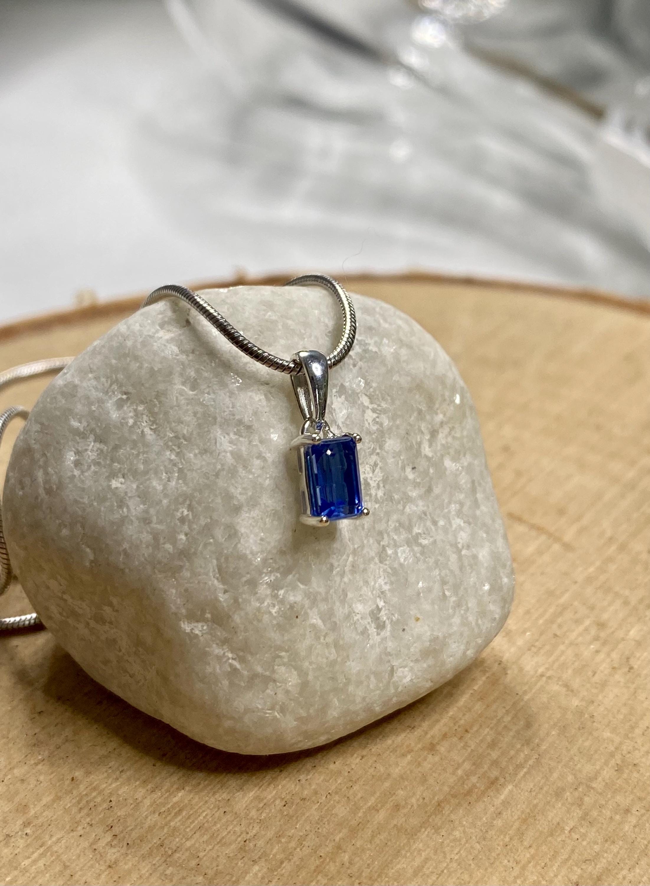 Blue Kyanite and Silver Pendant