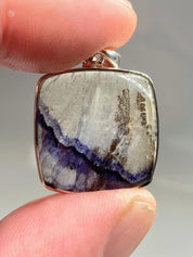 Blue John Sterling Silver Square Pendant