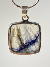 Blue John Sterling Silver Square Pendant