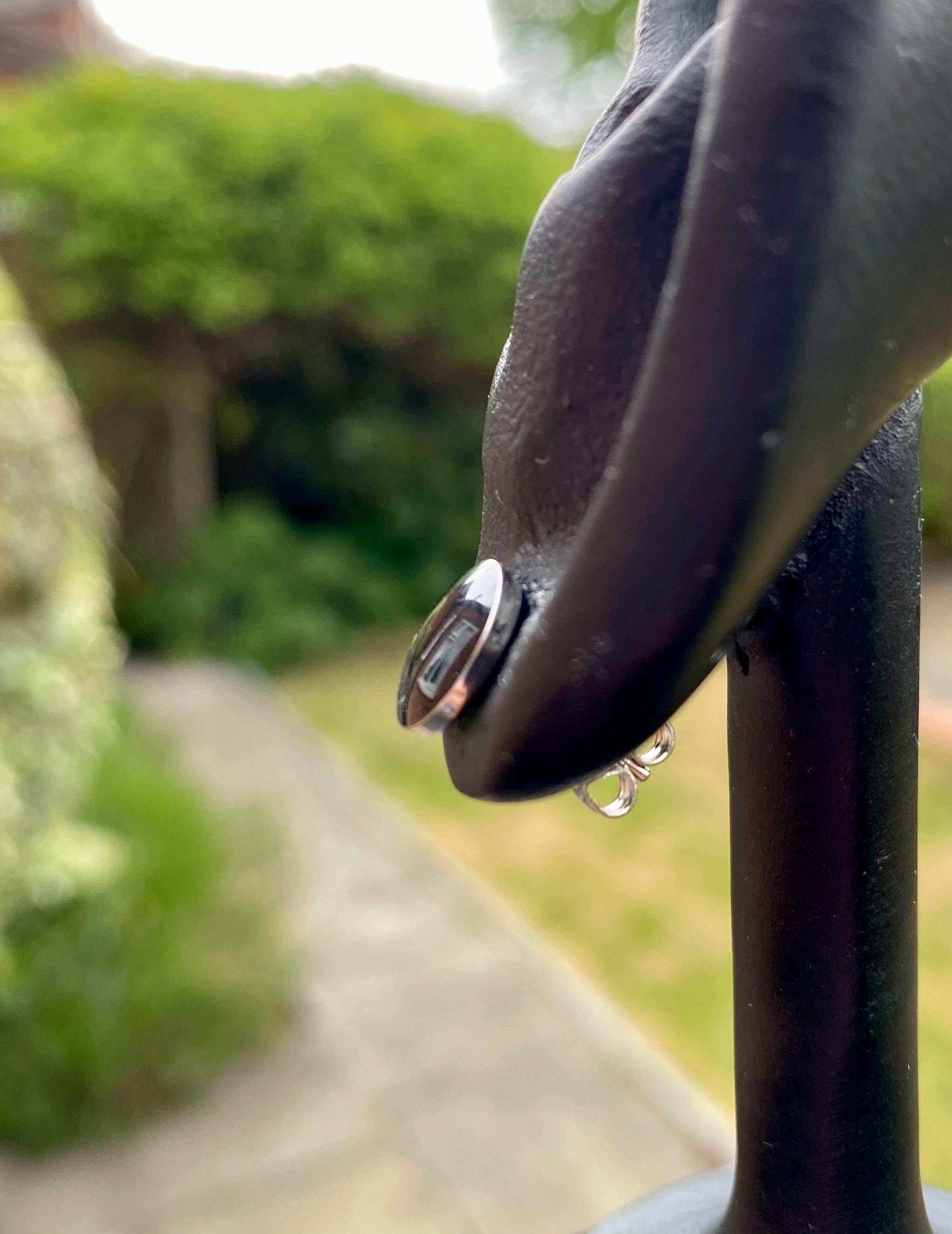 Black Tourmaline and Silver Studs (9mm)