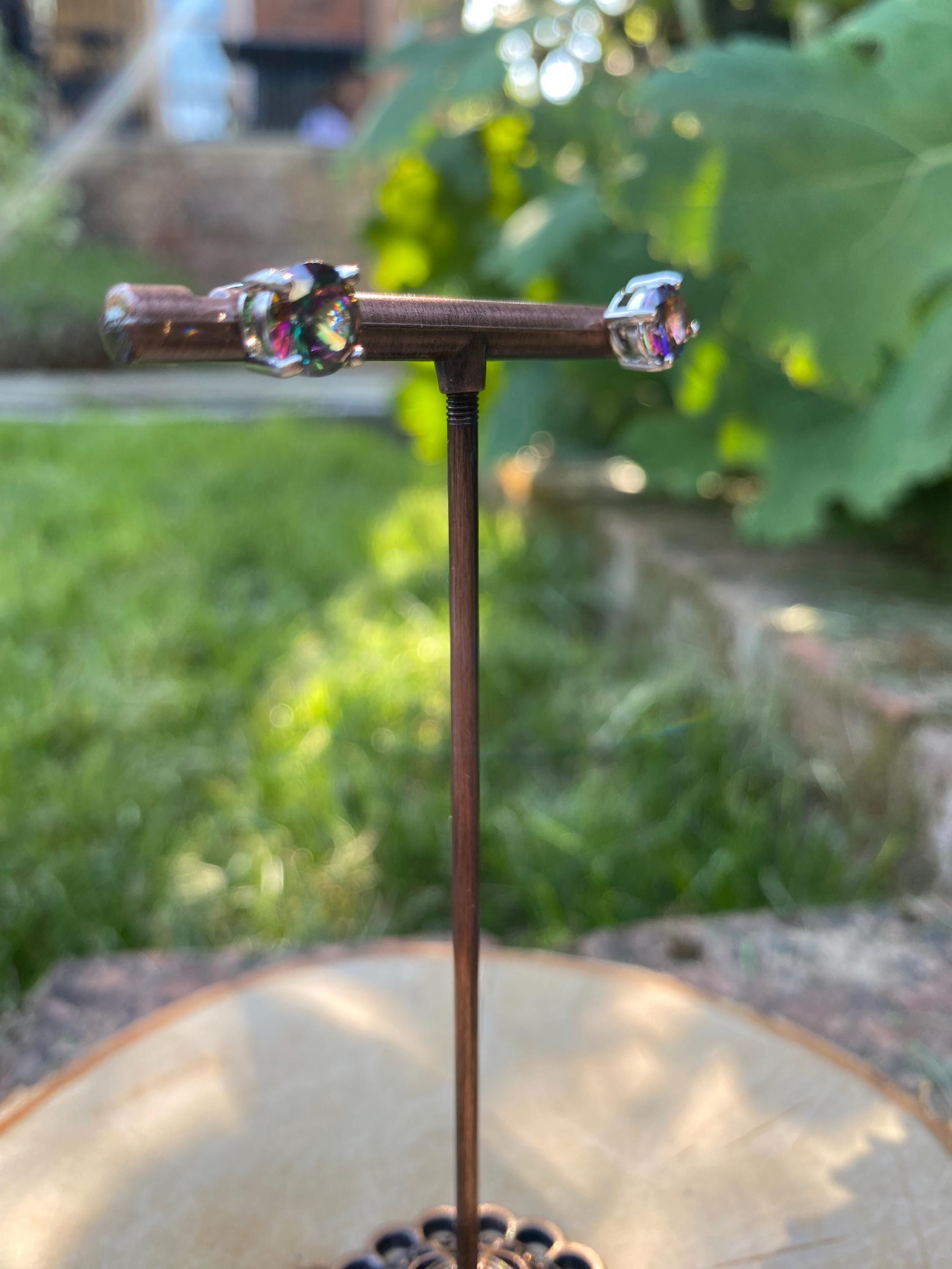 Mystic Topaz Round 7mm 925 Sterling Silver Studs