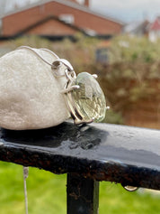 Faceted Green Amethyst (Prasiolite ) and Silver Pendant Including the Chain