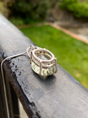 Oval Green Amethyst (Prasiolite ) Sterling Silver Pendant