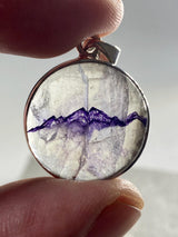 Blue John Sterling Silver Round Pendant