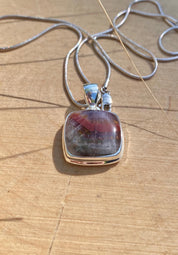 High Quality Cocaxinite in Purple Amethyst and Silver Pendant