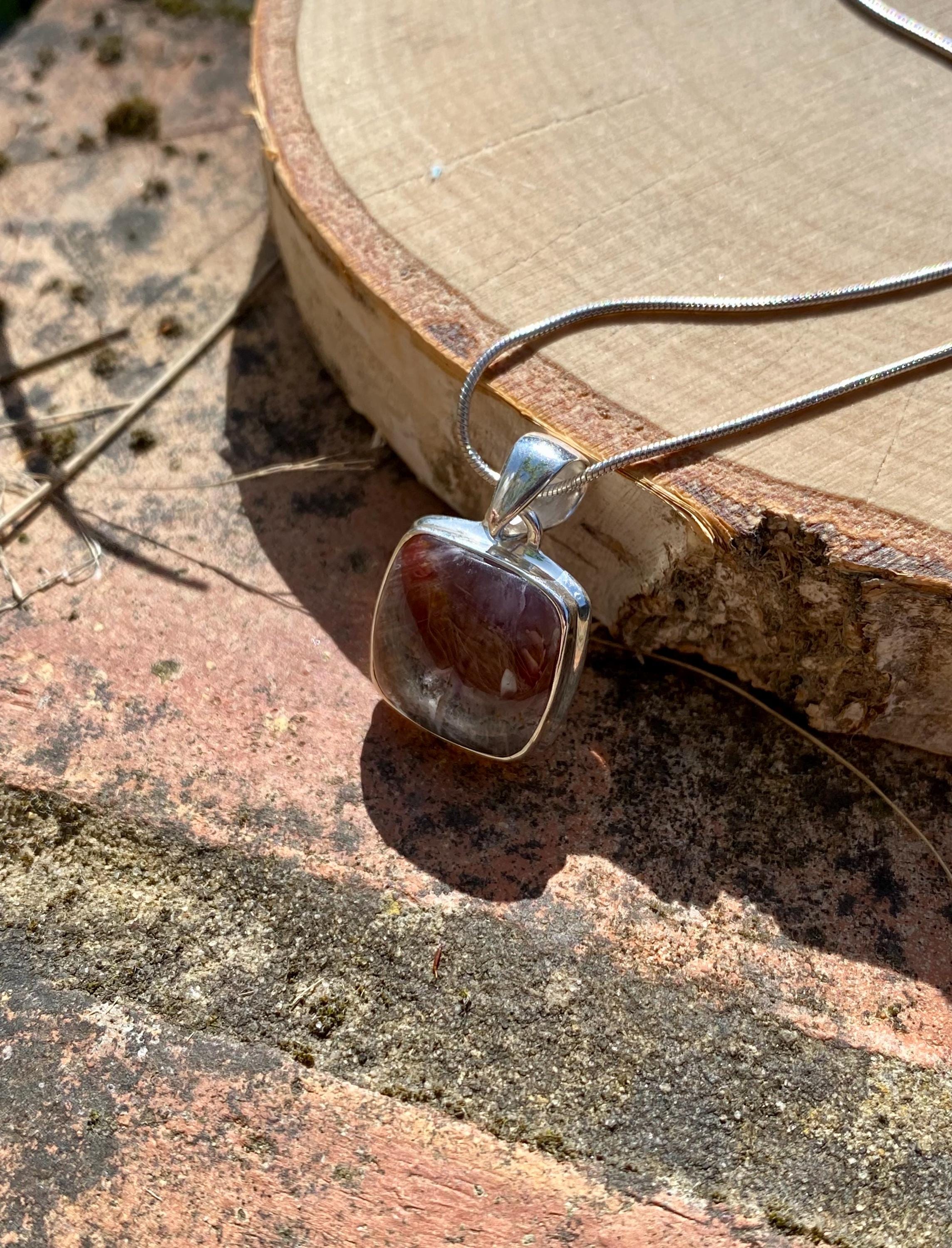 High Quality Cocaxinite in Purple Amethyst and Silver Pendant