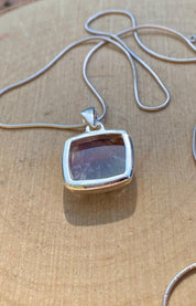 High Quality Cocaxinite in Purple Amethyst and Silver Pendant