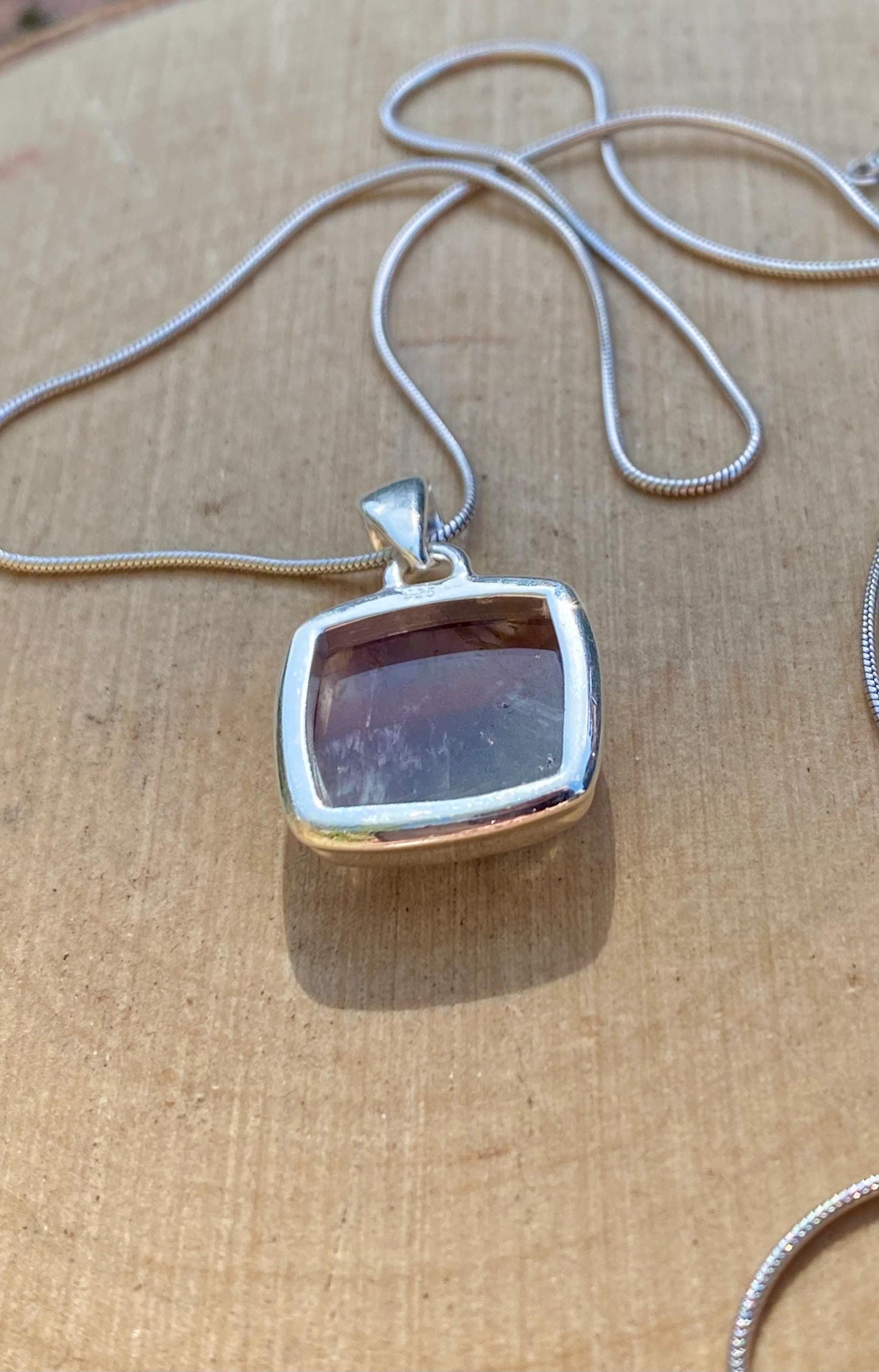 High Quality Cocaxinite in Purple Amethyst and Silver Pendant