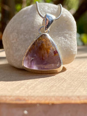 High Quality Cocaxinite in Purple Amethyst and Silver Pendant