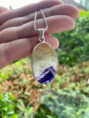 Blue John Silver Pendant