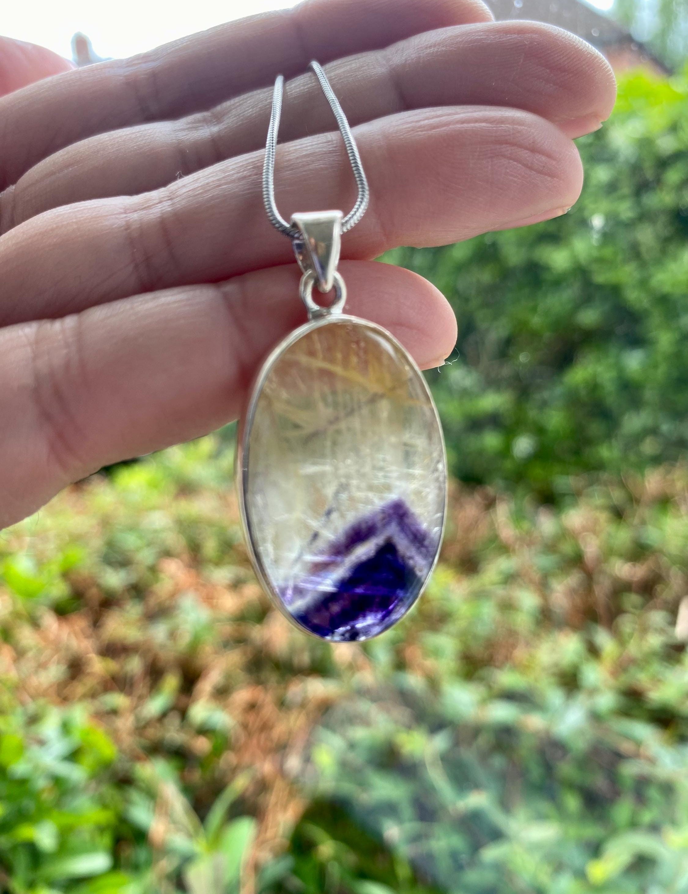 Blue John Silver Pendant
