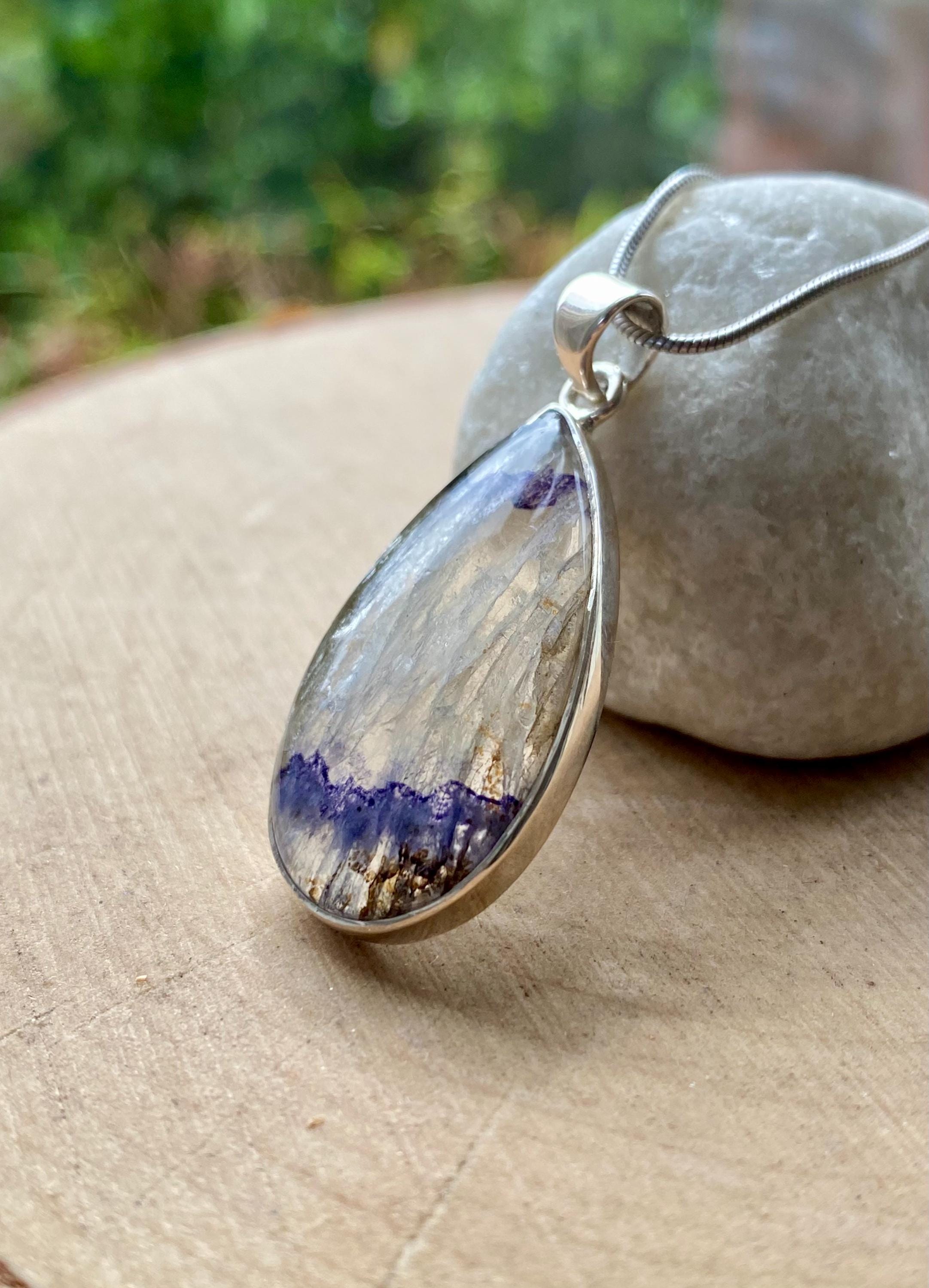 Blue John Silver Pendant