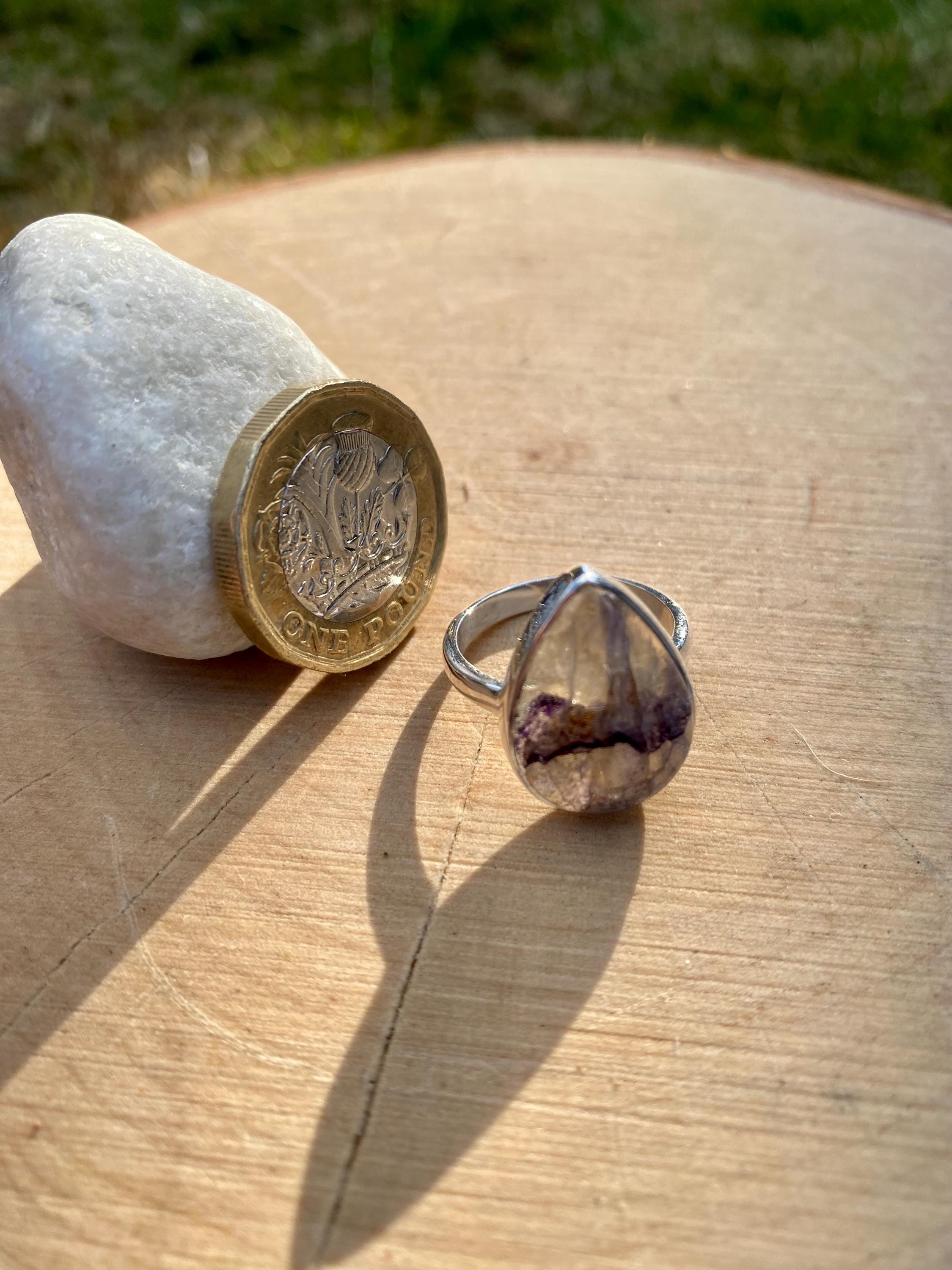 Blue John Silver Ring - An Extremely Rare