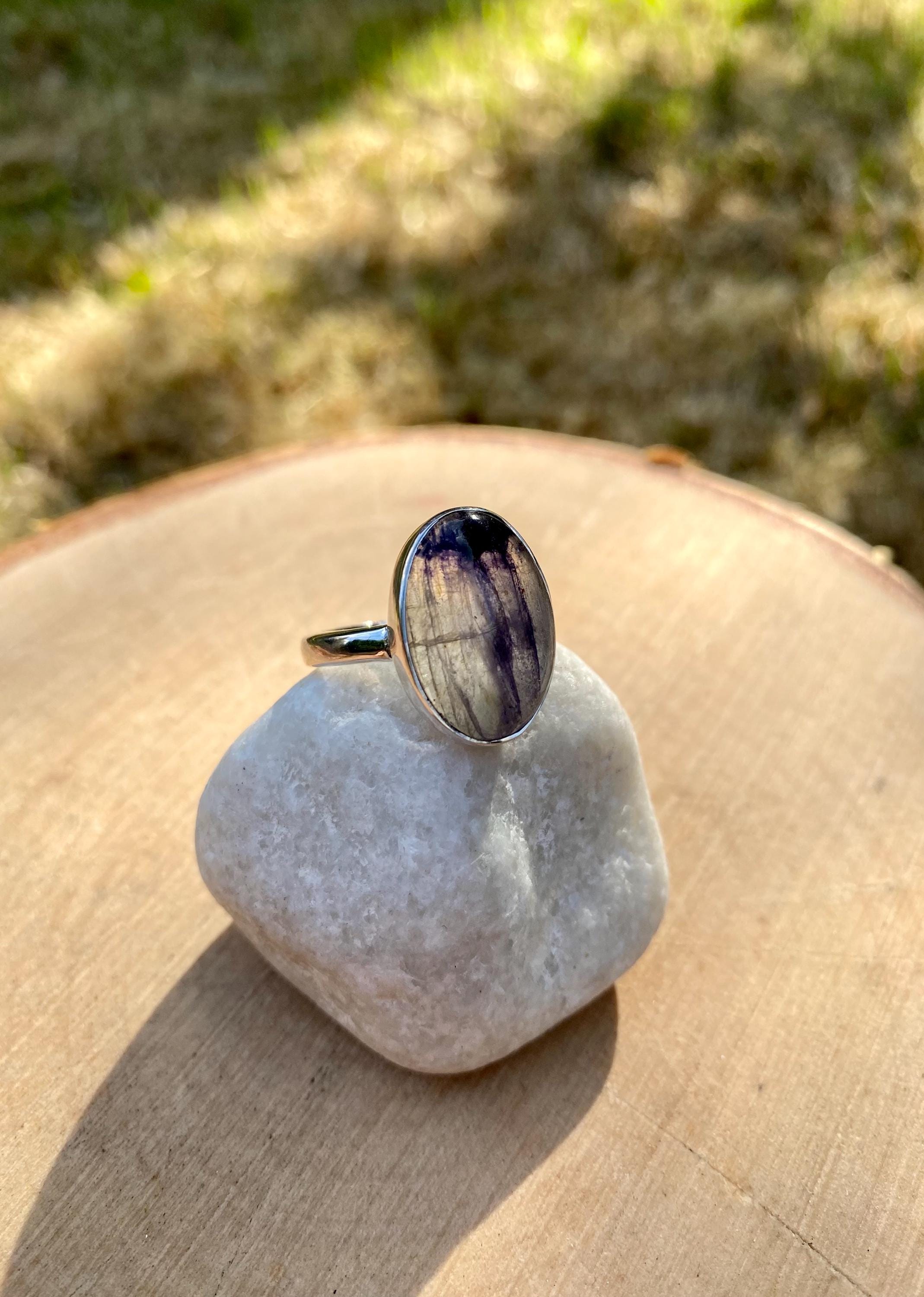 Blue John Silver Ring