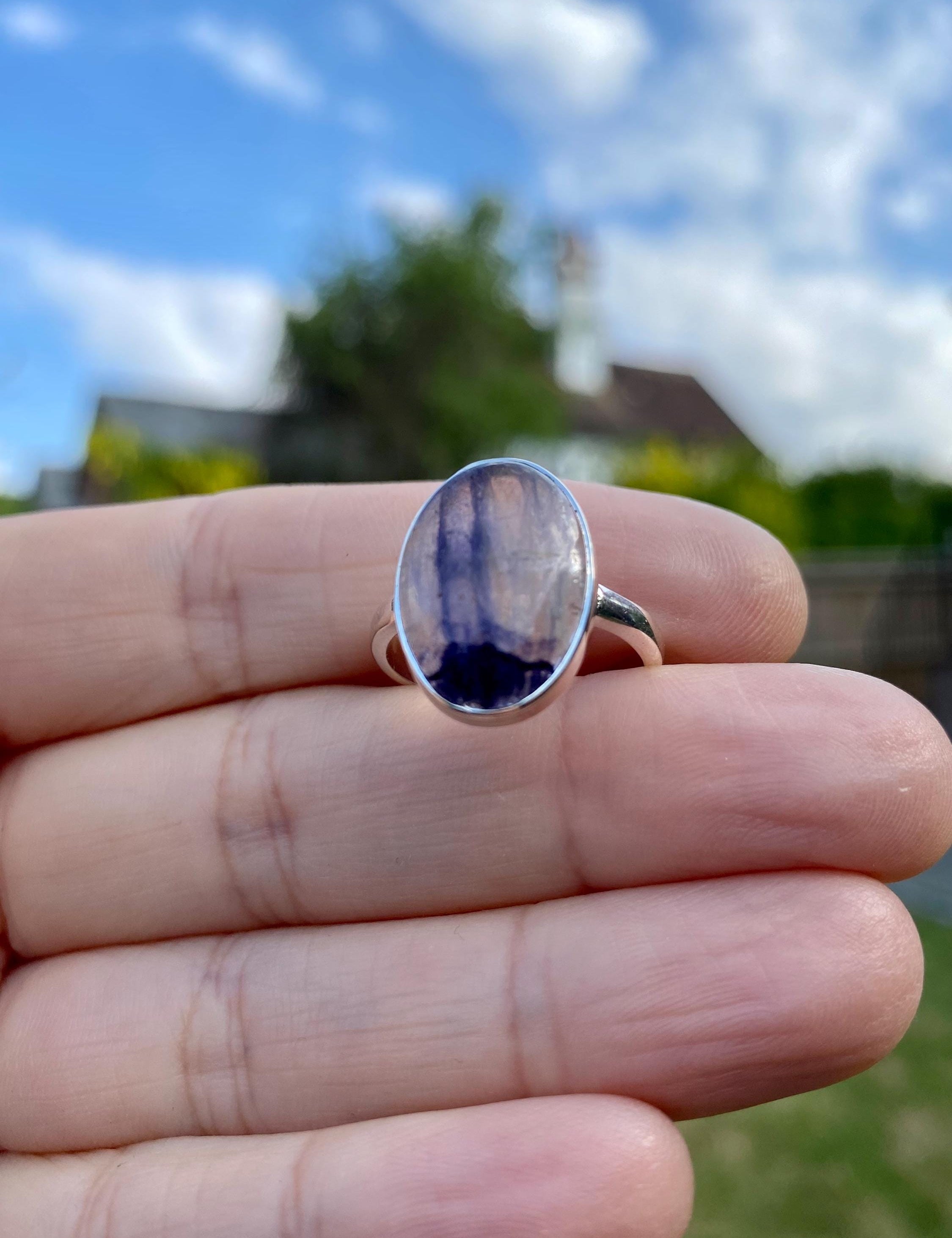 Blue John Silver Ring