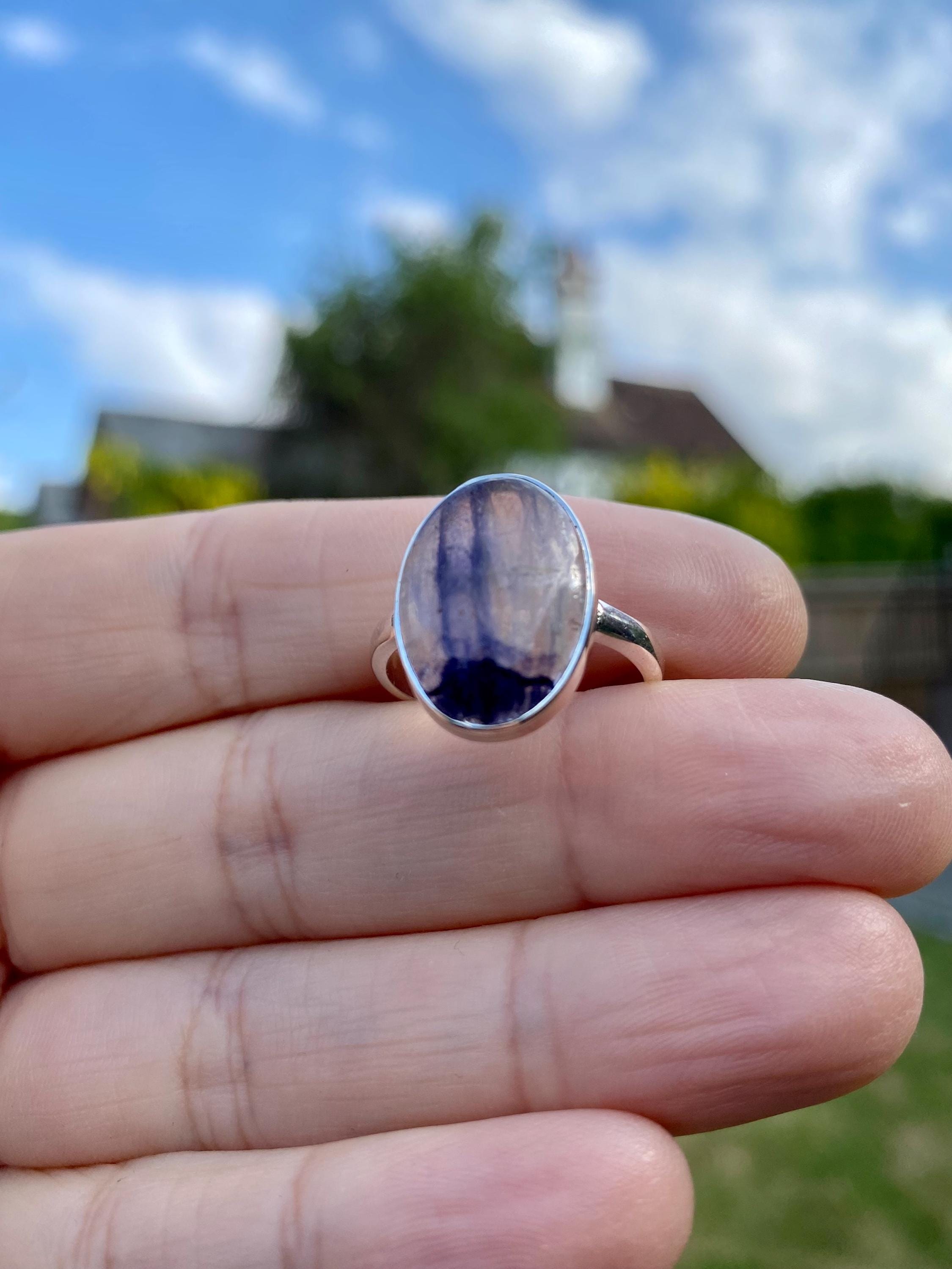 Blue John Silver Ring