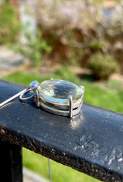 Green Amethyst (Prasiolite ) and Silver Pendant
