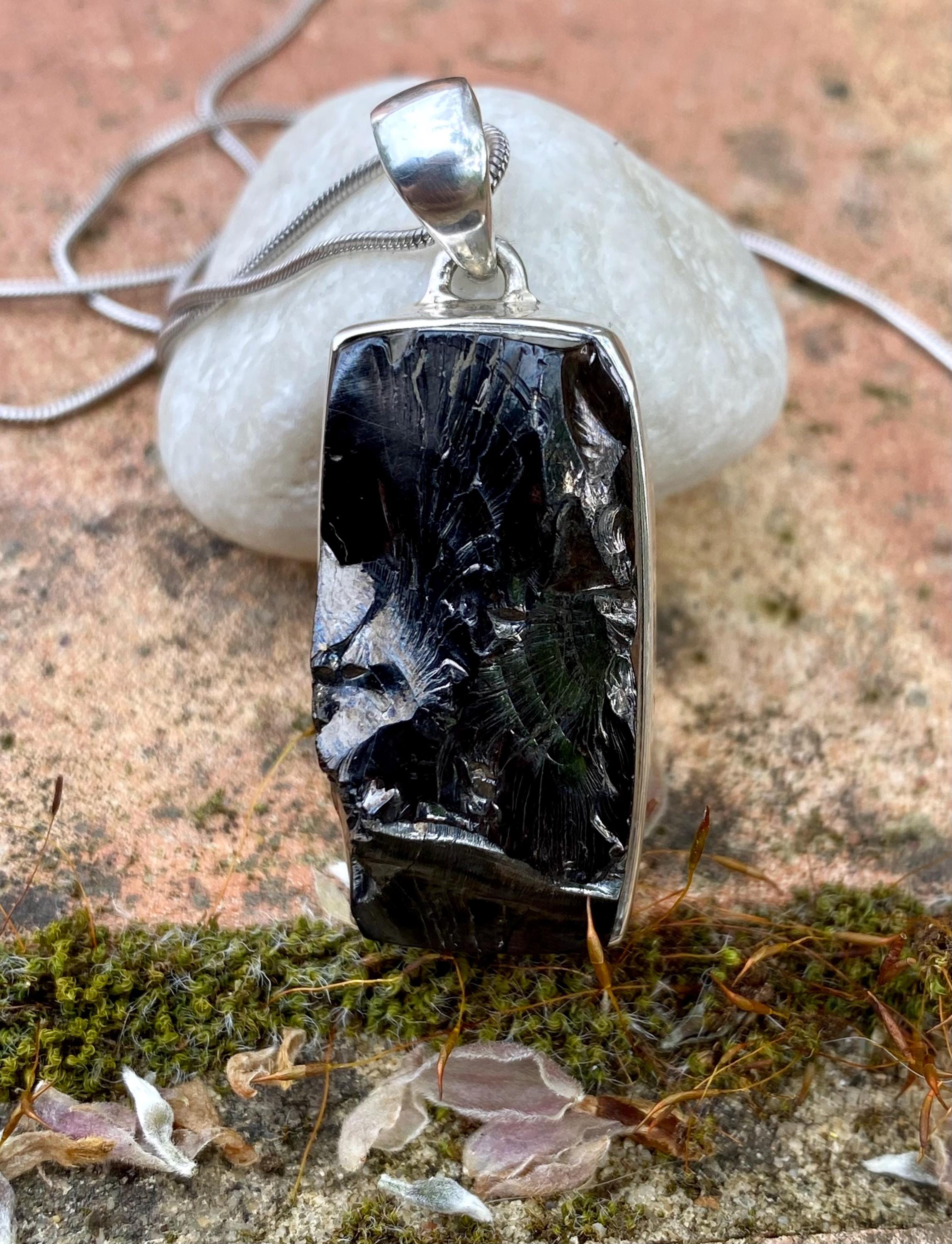 Shungite Sterling Silver Pendant (UV2070)