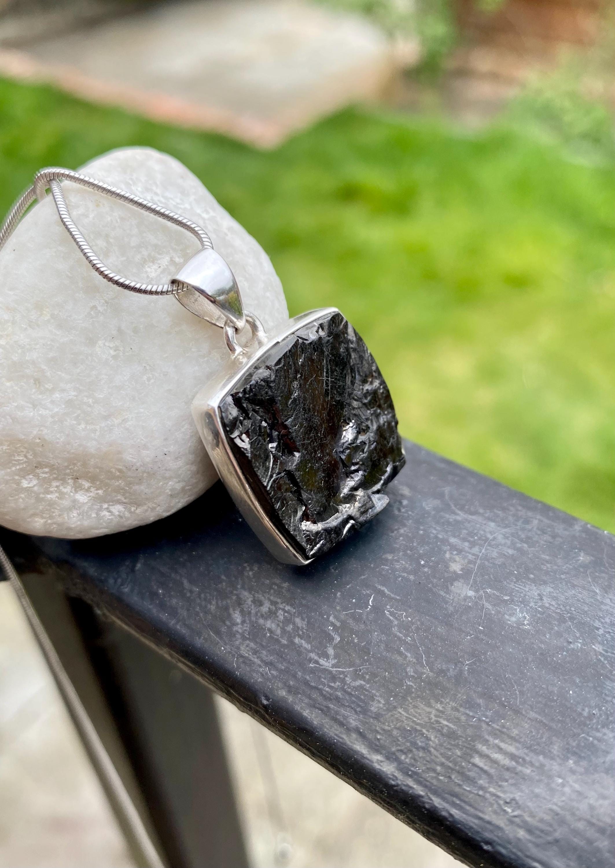 Shungite Sterling Silver Pendant (UV2278)