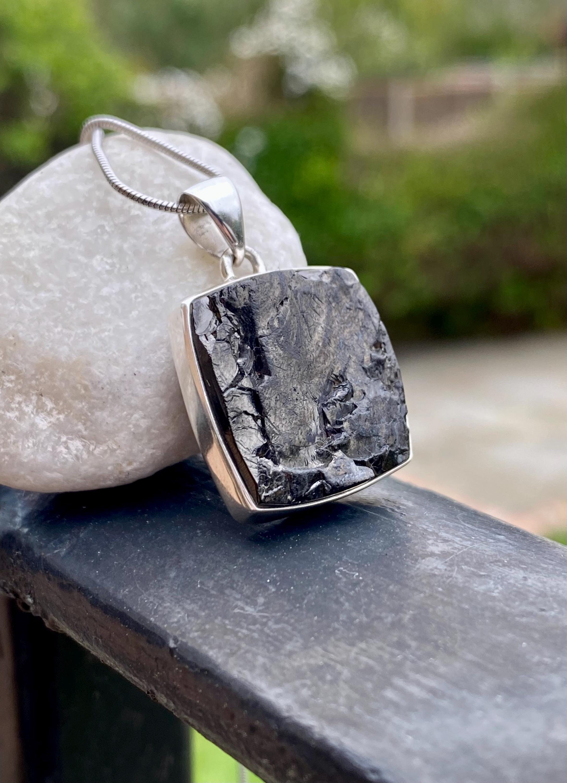 Shungite Sterling Silver Pendant (UV2278)
