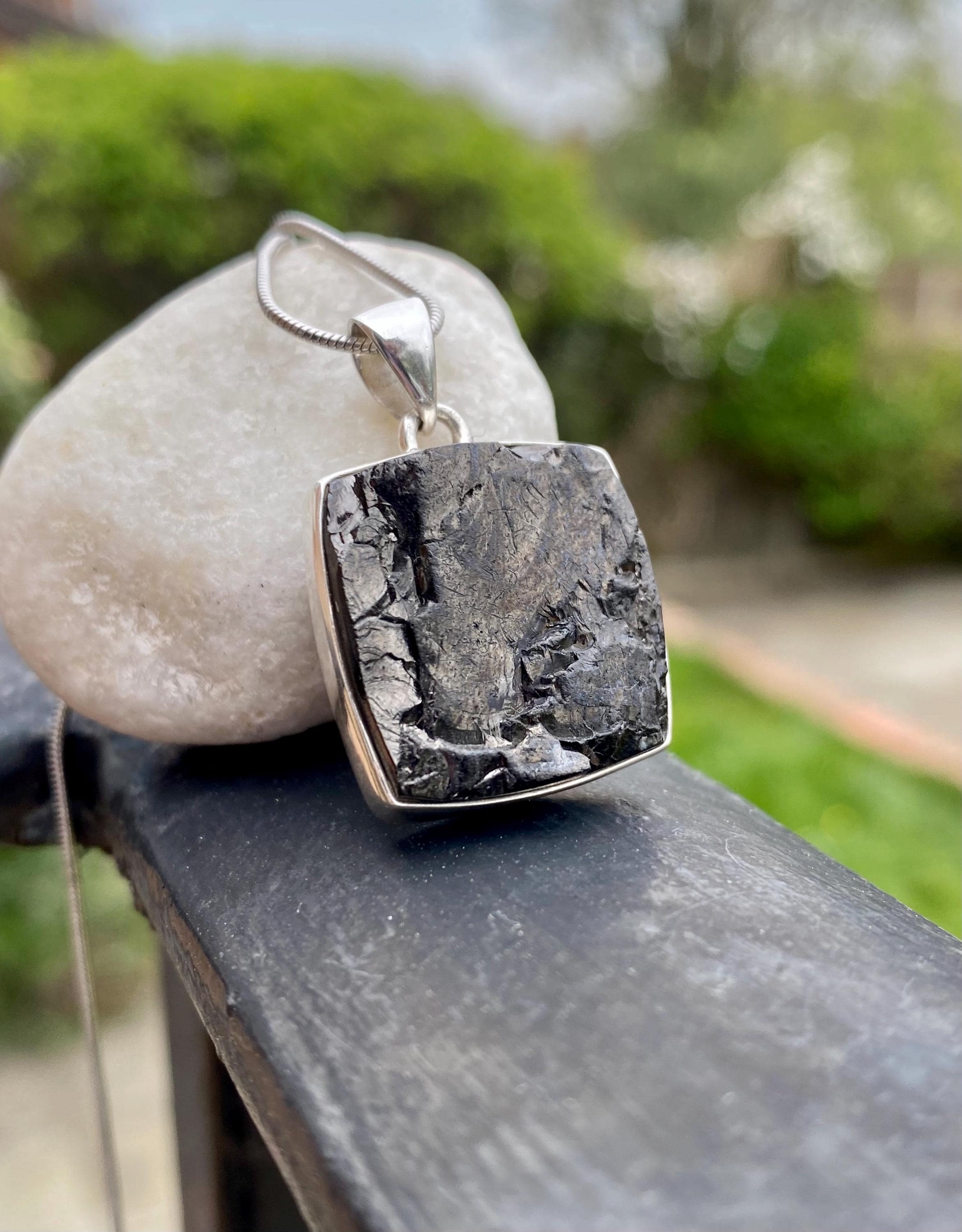 Shungite Sterling Silver Pendant (UV2278)