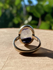 Blue John Silver Oval Ring - Extremely Rare