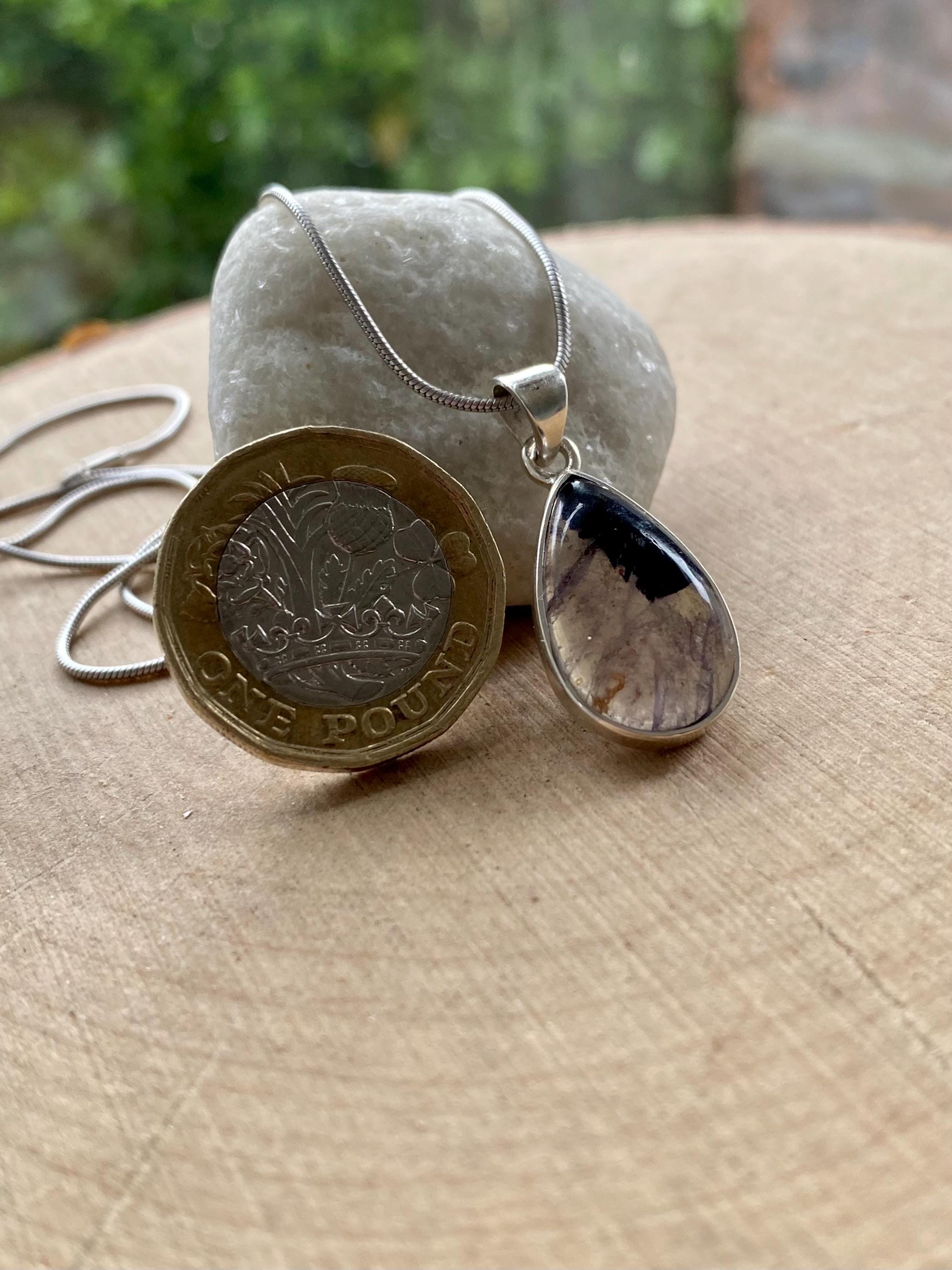 Blue John Sterling Silver Teardrop Pendant