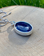Raw Sapphire and Silver Pendant