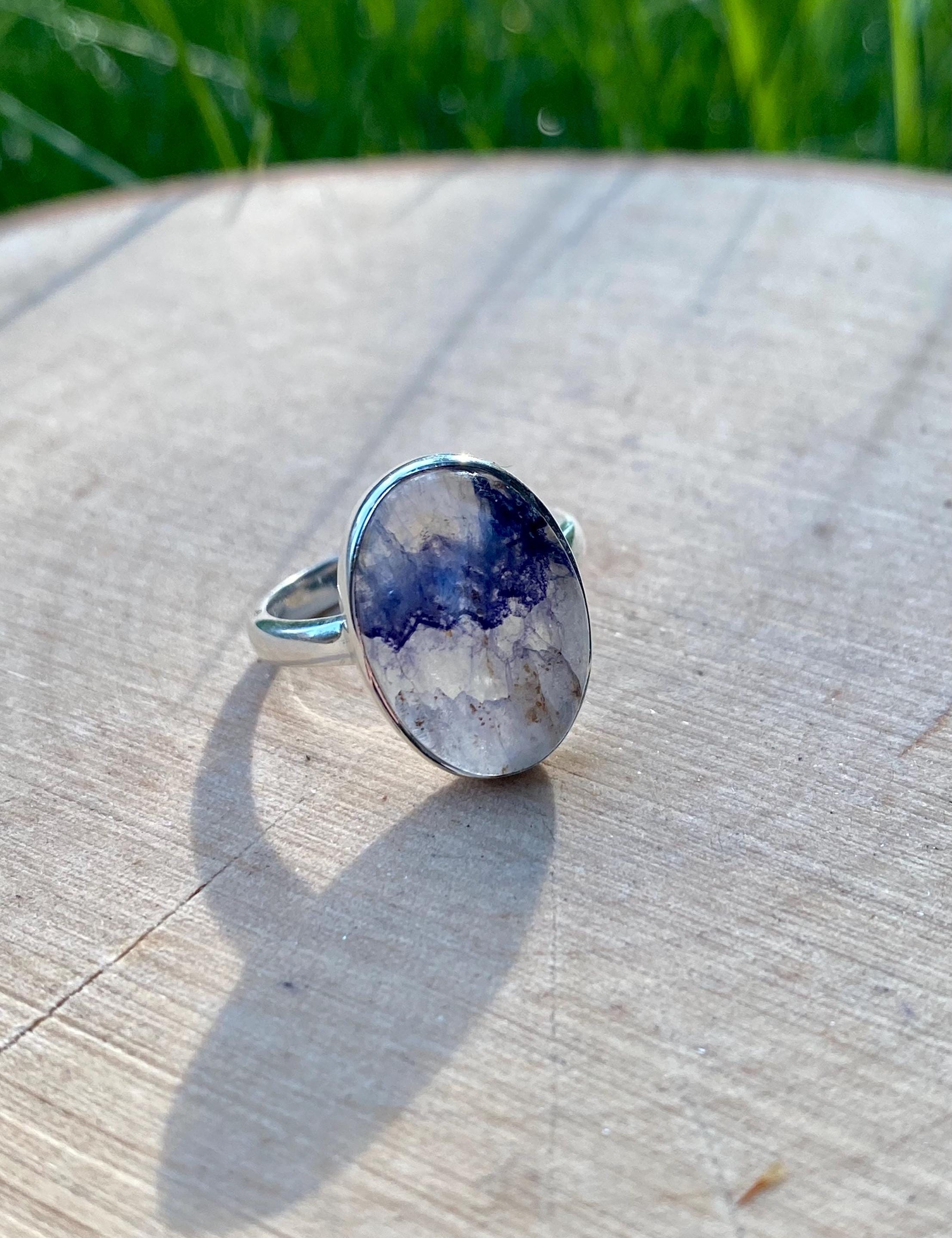 Blue John and Silver Oval Ring - Extremely Rare