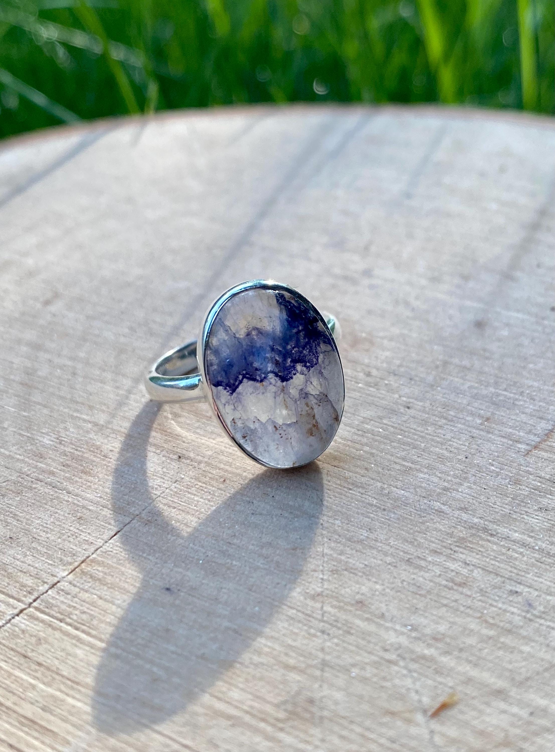 Blue John and Silver Oval Ring - Extremely Rare