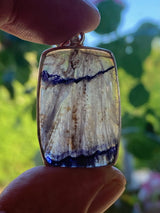 Blue John Sterling Silver Rectangular Pendant