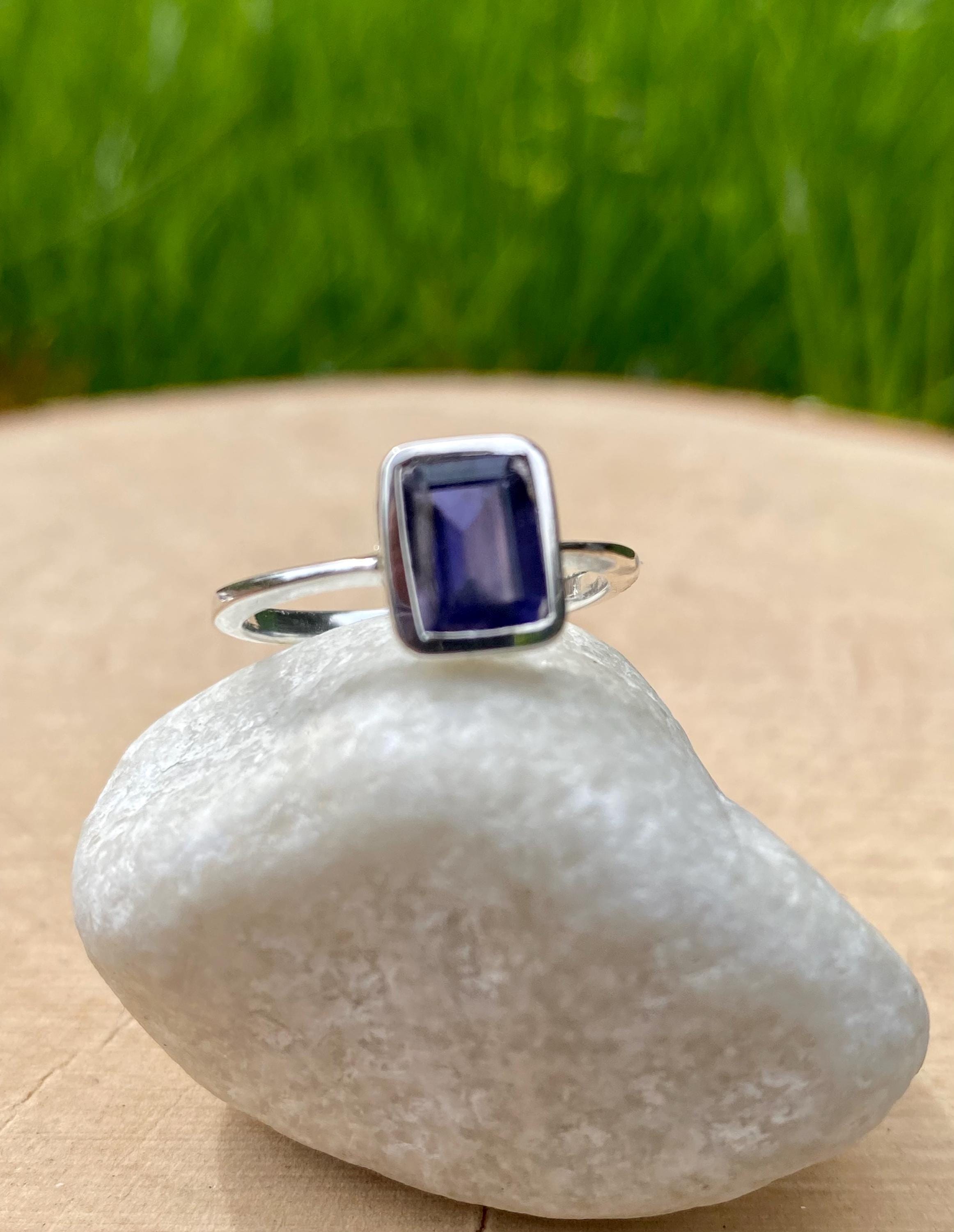 Natural Iolite, Lolite Sterling Silver Ring