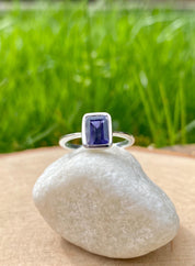 Natural Iolite, Lolite Sterling Silver Ring