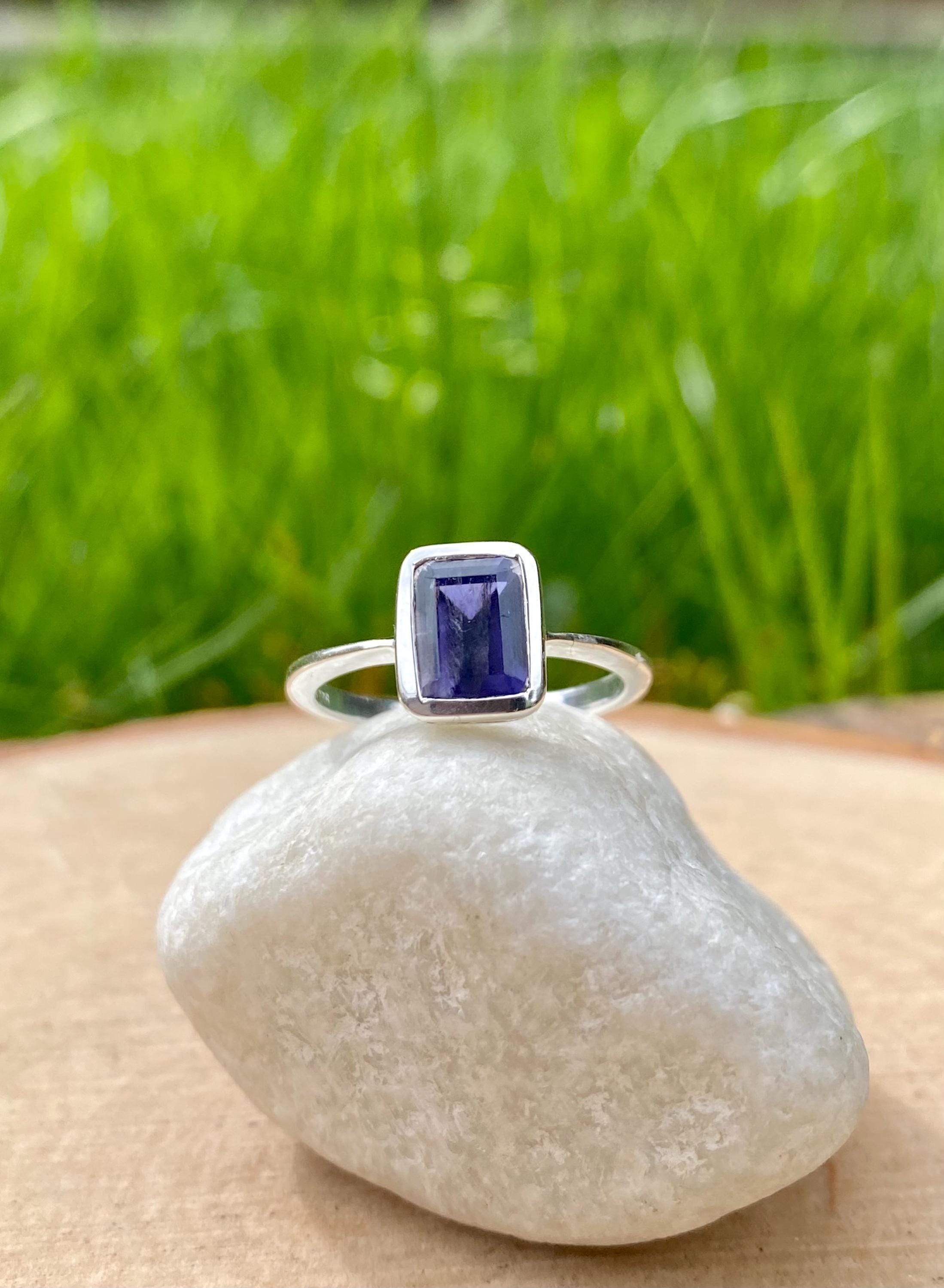 Natural Iolite, Lolite Sterling Silver Ring