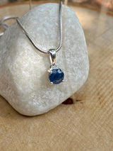Raw Sapphire Sterling Silver Pendant