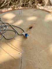 Raw Sapphire Sterling Silver Pendant