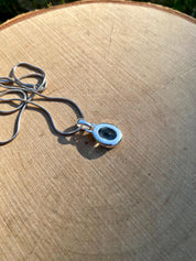 Oval Cut Faceted Natural Aquamarine Sterling Silver Pendant