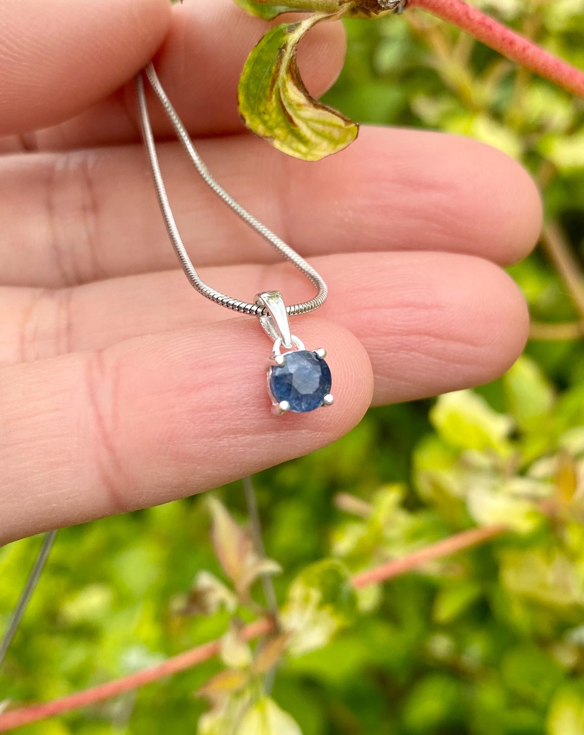 Raw Sapphire Sterling Silver Pendant
