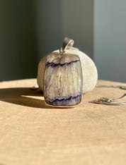 Blue John Sterling Silver Rectangular Pendant