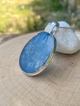 Oval Ancient Roman Glass Sterling Silver Pendant